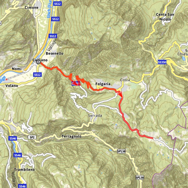 salita passo coe mappa